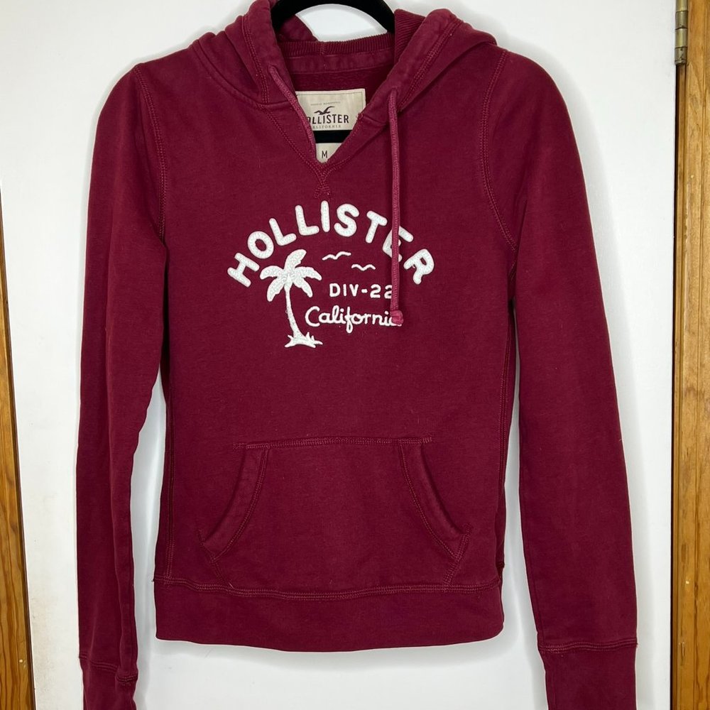 Medium Hollister Pullover Hoodie Maroon